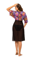  Sukienka Plażow Tunika Model Vivijen M-651 Violet/Black - Marko 