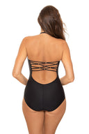  Jednoczęściowy strój kąpielowy Kostium kąpielowy Model Rada M-654 Milk/Black - Marko 